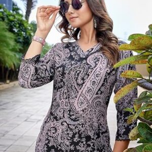 Royal Export Women's Viscose Floral Printed Straight Kurta Set with Pant