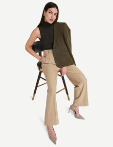Amazon Brand - Symbol Loose Women High Rise Full Length Wide Leg Formal Trousers