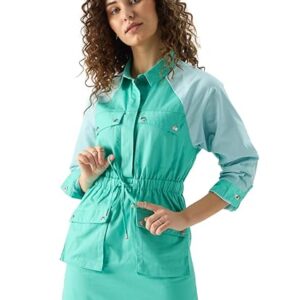 The Souled Store Solids: Apple Mint Women Shirt Dresses