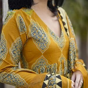 KLOSIA Women Printed Anarkali Kurta and Pant set with Dupatta