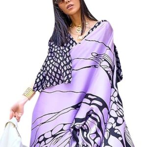 AKHILAM Women's Crepe Digital Print Designer Saree With Unstitched Blouse Piece (KUBIK324001_RJ)