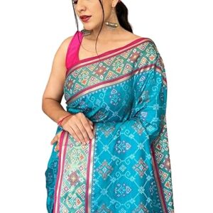 SGF11 Women's Kanjivaram Patola Silk Saree Silk Saree Pure Golden Zari With Blouse Piece