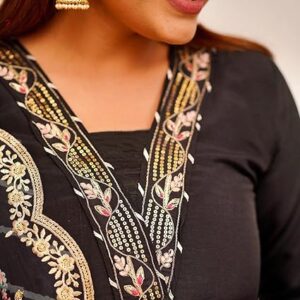 KLOSIA Women's Viscose Embroidery Kurta And Pant Set With Dupatta | Embroidery Kurta Set | Suit