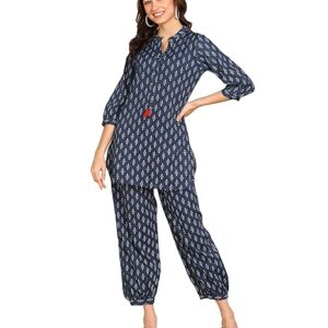BLOCKS OF INDIA Coords Set in Pure Cotton Hand Block Print With Afghani Pant