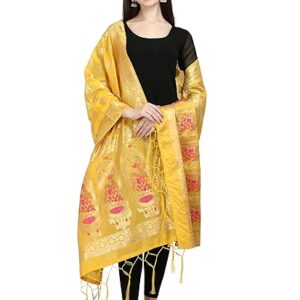 Women's Woven Banarasi Silk Zari Dupatta/Chunni, Width 1 Meter, Length 2.5 Meter