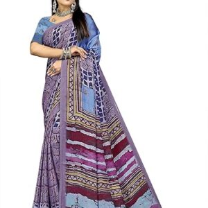 New Graphic Print Polyester Saree (Multicolor)