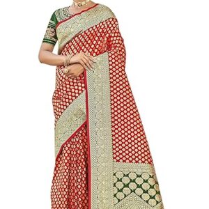 MANOHARI adorable woven pattern Banarasi Silk saree for women with Blouse Piece