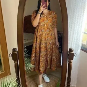 Fancy Beautiful Round Neck Anarkali / Midy Dress