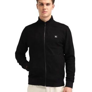 Arrow Sports Men's Black Solid High Neck Long Sleeve Casual Polyester Regular Fit Jacket