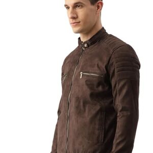 Leather Retail Coffee-Colored Suede Jacket For Men's