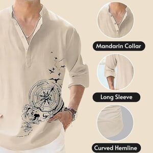 Men's Cotton Blend Mandarin Collar Self One Design Full Sleeve Casual Short Kurta
