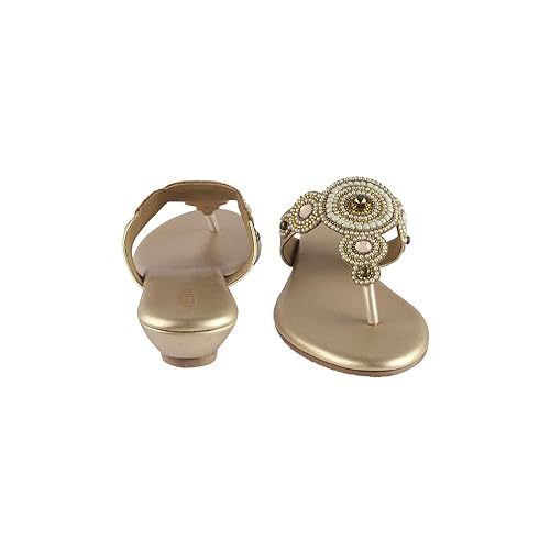 Metro Women Faux Leather Ethnic Traditional Slip-on Sandals - Image 3