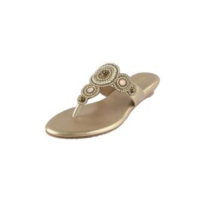 Metro Women Faux Leather Ethnic Traditional Slip-on Sandals