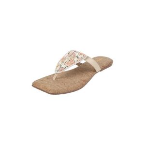 Mochi Women Flat Beaded Ethnic Slip-on Sandal