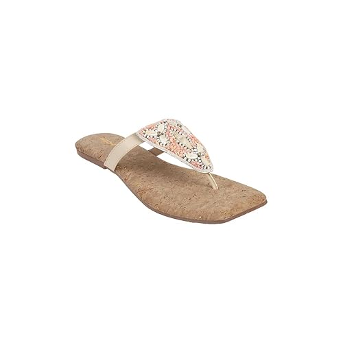 Mochi Women Flat Beaded Ethnic Slip-on Sandal - Image 5