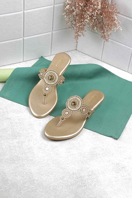 Metro Women Faux Leather Ethnic Traditional Slip-on Sandals - Image 7